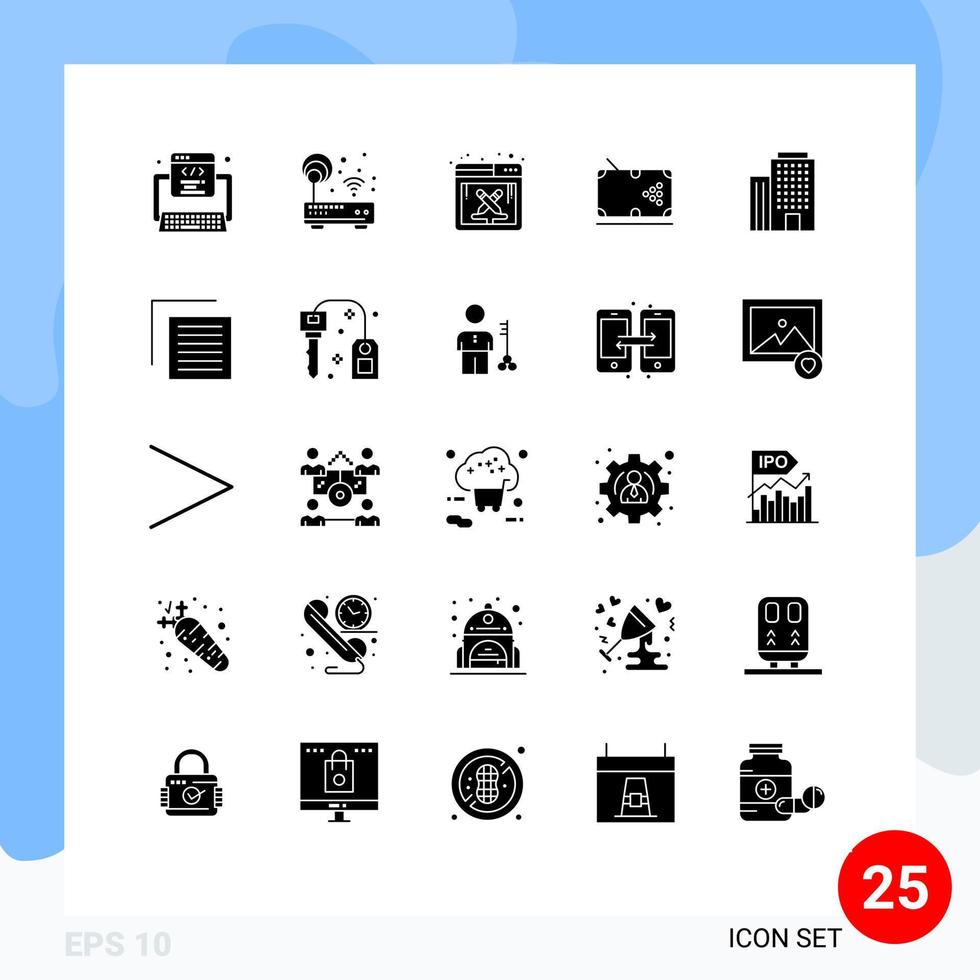 25 iconos creativos signos y símbolos modernos de la mesa de juego piscina wifi trabajo elementos de diseño vectorial editables vector