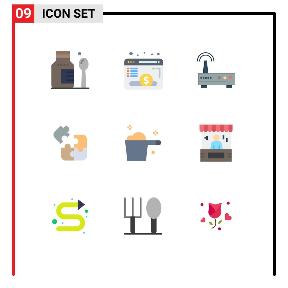 9 Creative Icons Modern Signs and Symbols of gauge cleaning wifi solution puzzle Editable Vector Design Elements