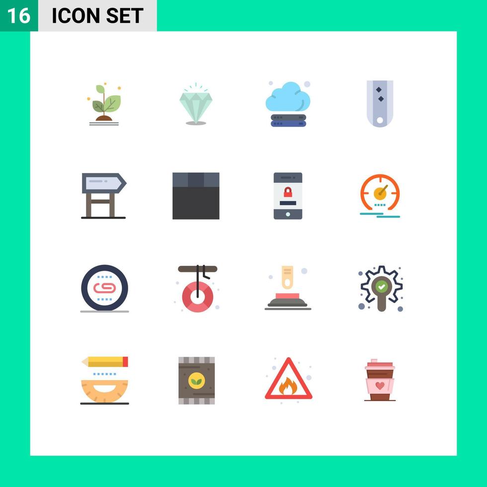 16 Creative Icons Modern Signs and Symbols of direction rank cloud military diamonds Editable Pack of Creative Vector Design Elements