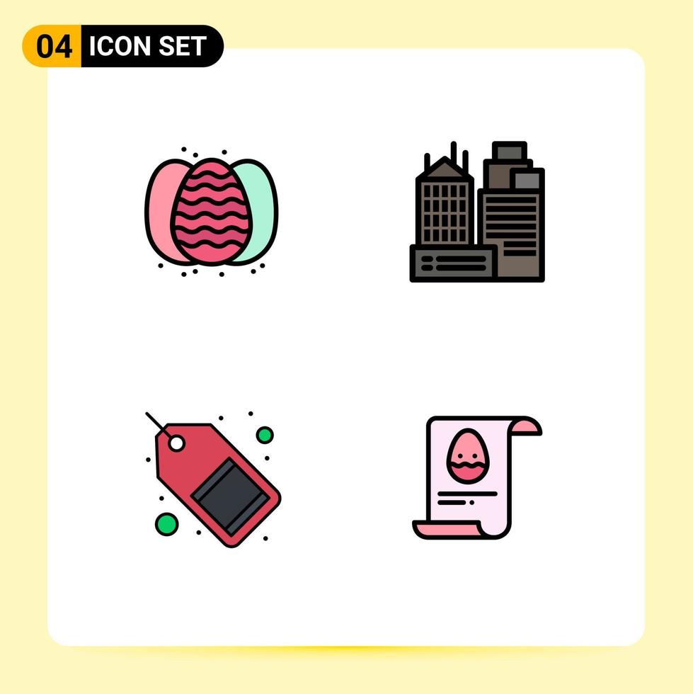 Set of 4 Modern UI Icons Symbols Signs for egg market nature place sale Editable Vector Design Elements