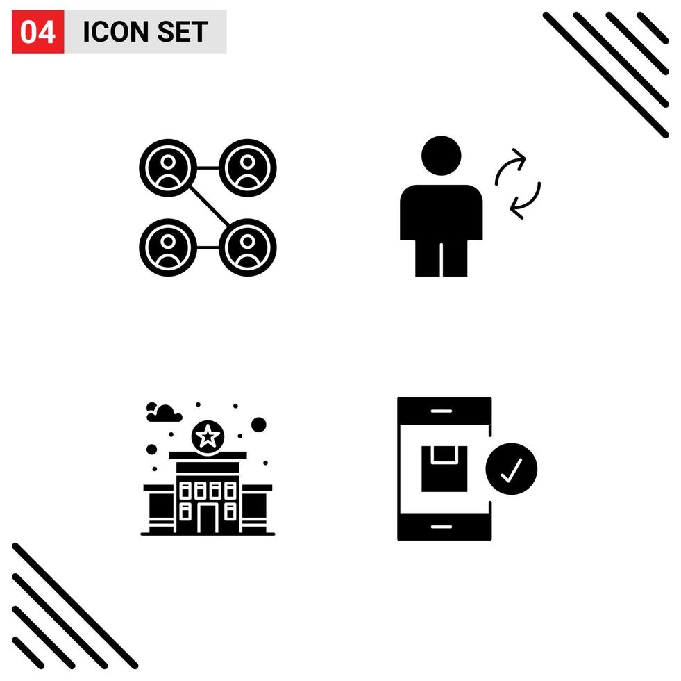 Pack of Modern Solid Glyphs Signs and Symbols for Web Print Media such as connections police avatar sync application Editable Vector Design Elements