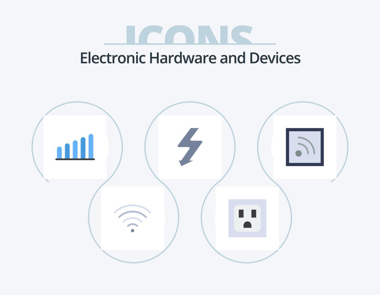 dispositivos flat icon pack 5 diseño de iconos. . Flash. RSS vector