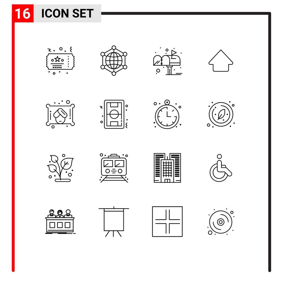 16 Thematic Vector Outlines and Editable Symbols of towel upload internet up post Editable Vector Design Elements