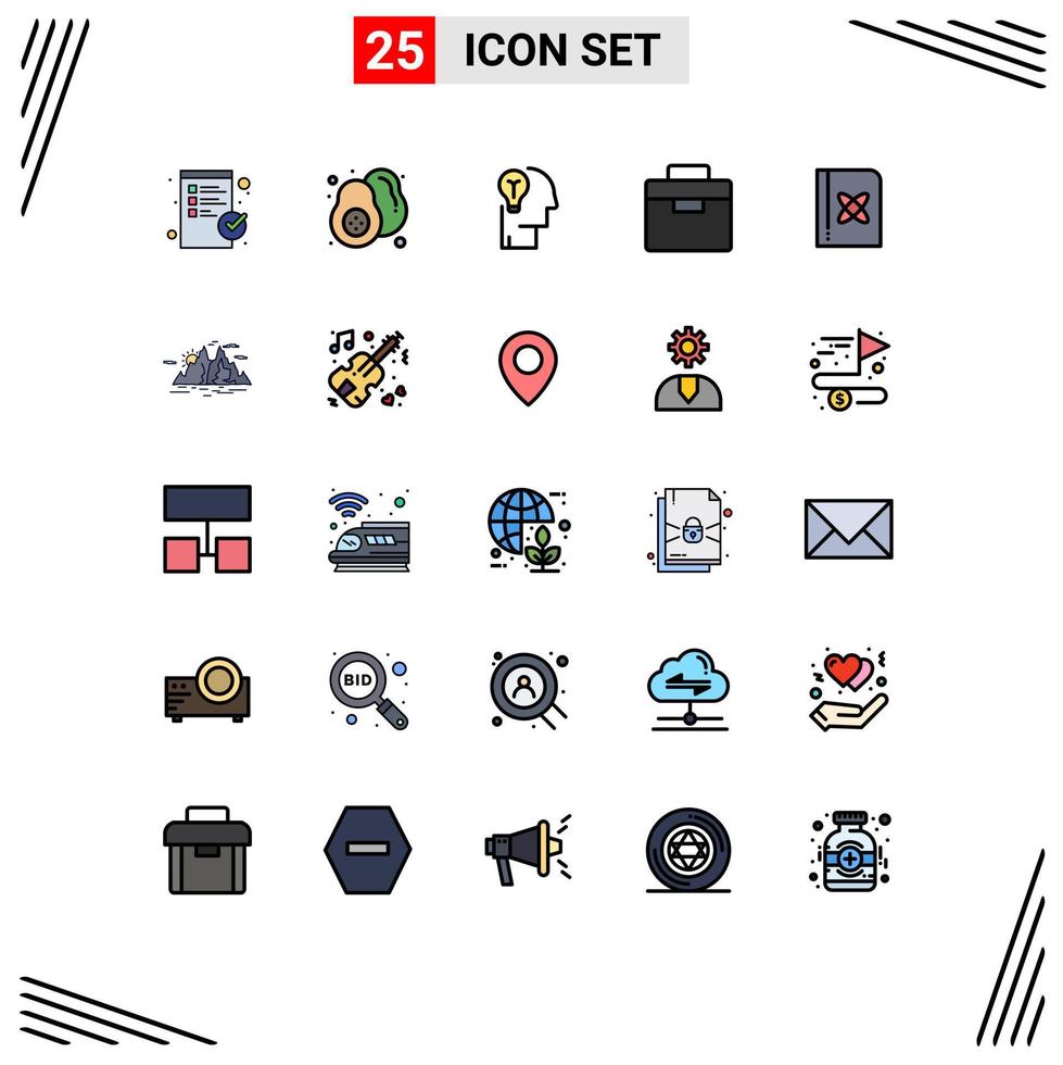 25 iconos creativos signos y símbolos modernos de caja de herramientas de fórmula bombilla caja de almuerzo elementos de diseño vectorial editables vector