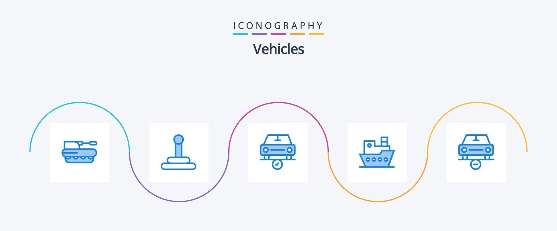 Paquete de 5 iconos azules de vehículos que incluye eliminar. buque. comprobado. buque de vapor. Embarcacion vector