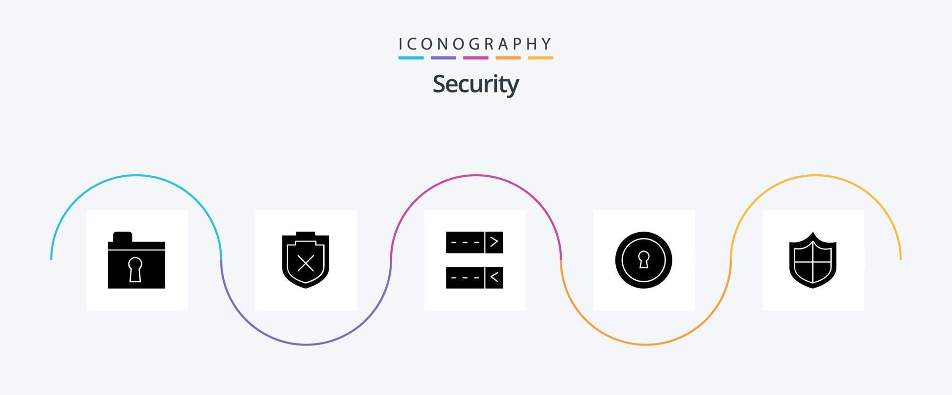 paquete de iconos de glifo de seguridad 5 que incluye . proteger. seguridad. antivirus vector