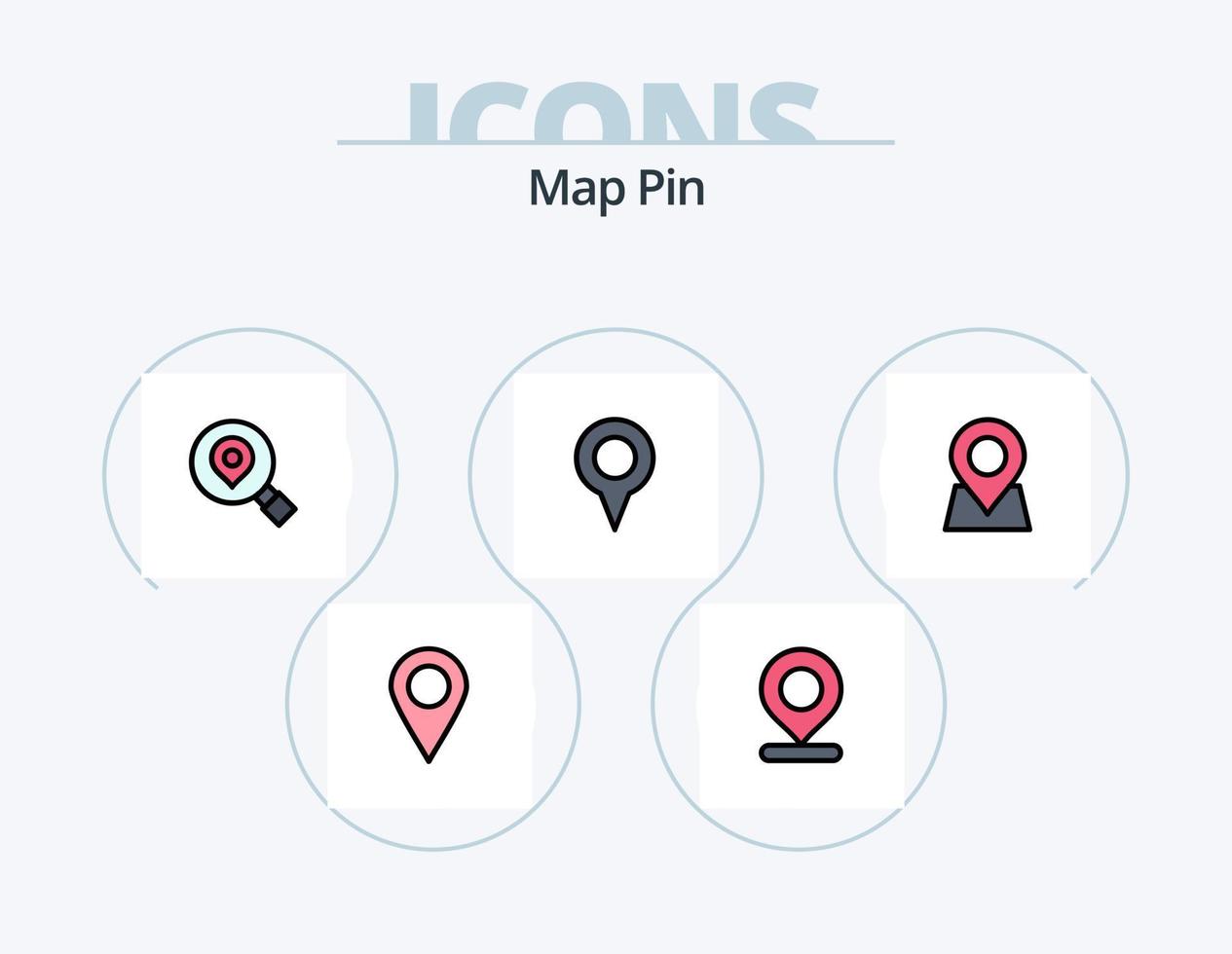 Map Pin Line Filled Icon Pack 5 Icon Design. map. telephone. map. pin. location vector