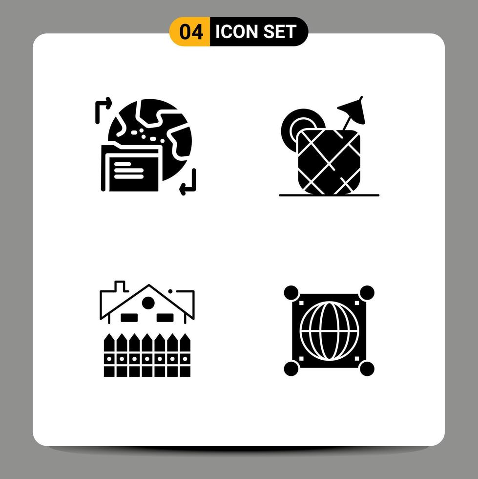 paquete de iconos de vector de stock de 4 signos y símbolos de línea para datos de construcción de gdpr elementos de diseño de vector editables de cerca de alimentos