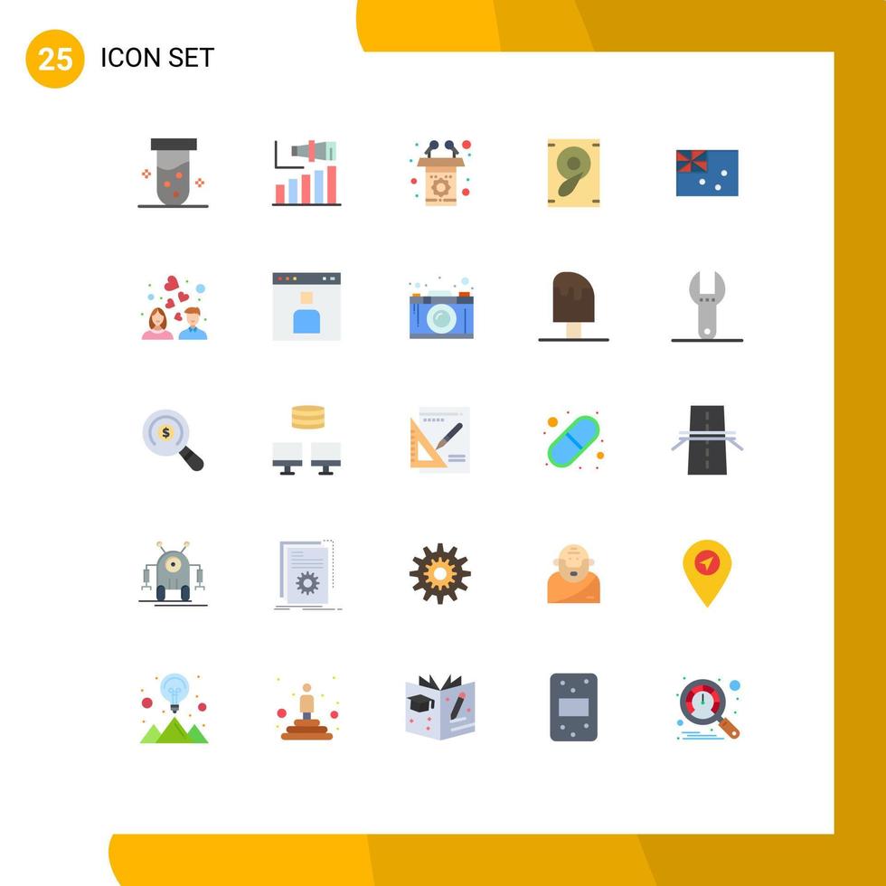 paquete de iconos de vector de stock de 25 signos y símbolos de línea para elementos de diseño de vector editables de voz de sonido de visión de altavoz de australia