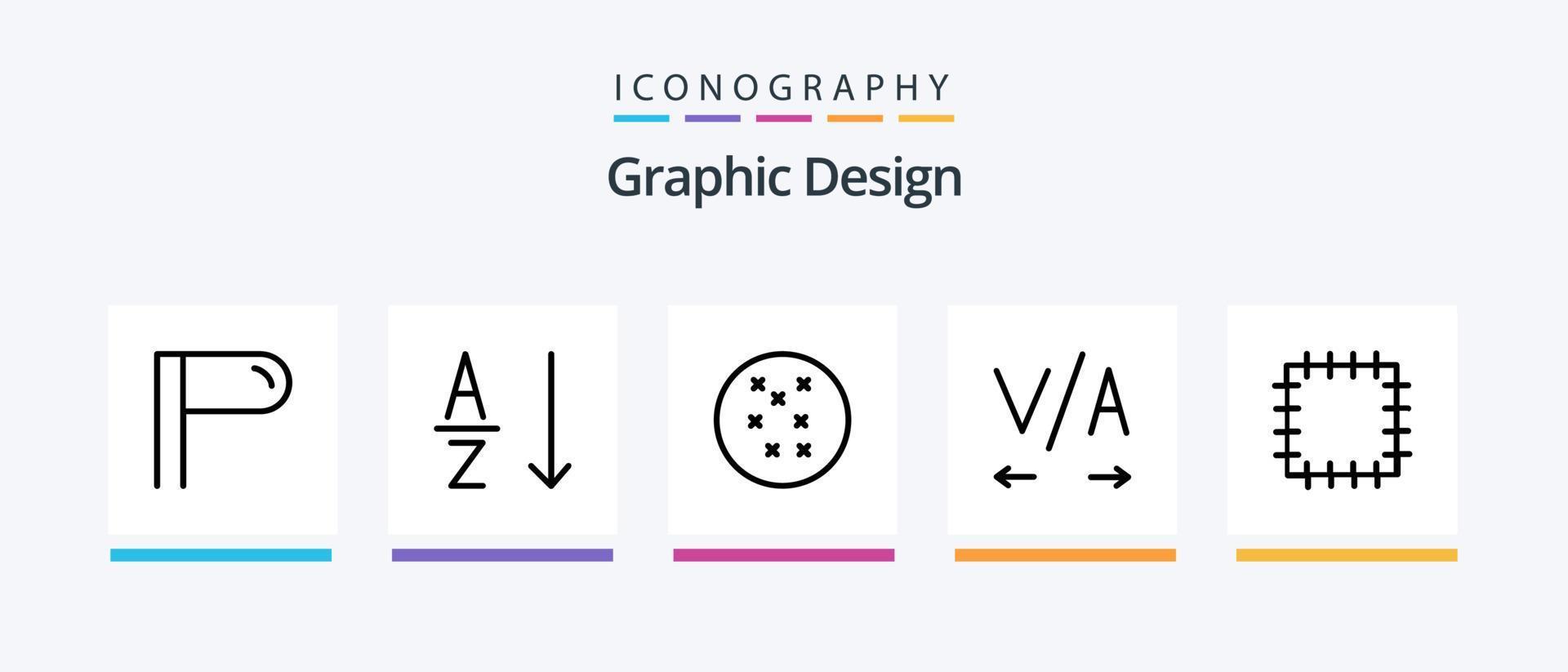 Design Line 5 Icon Pack Including . crop. text education. Creative Icons Design vector