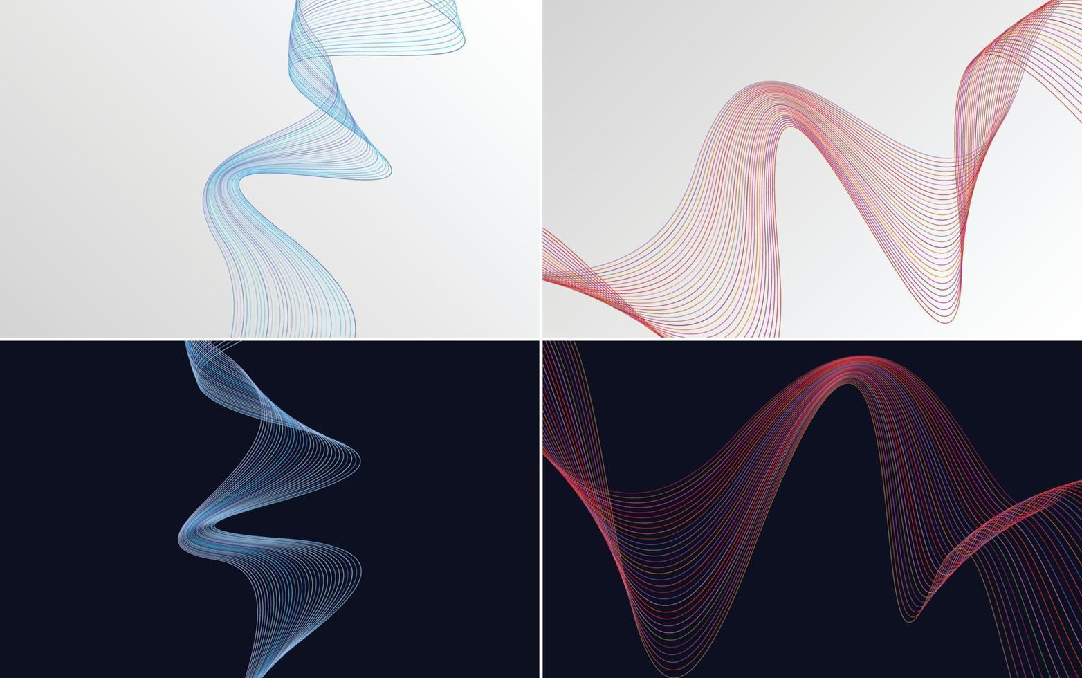 Collection of geometric minimal lines pattern set vector