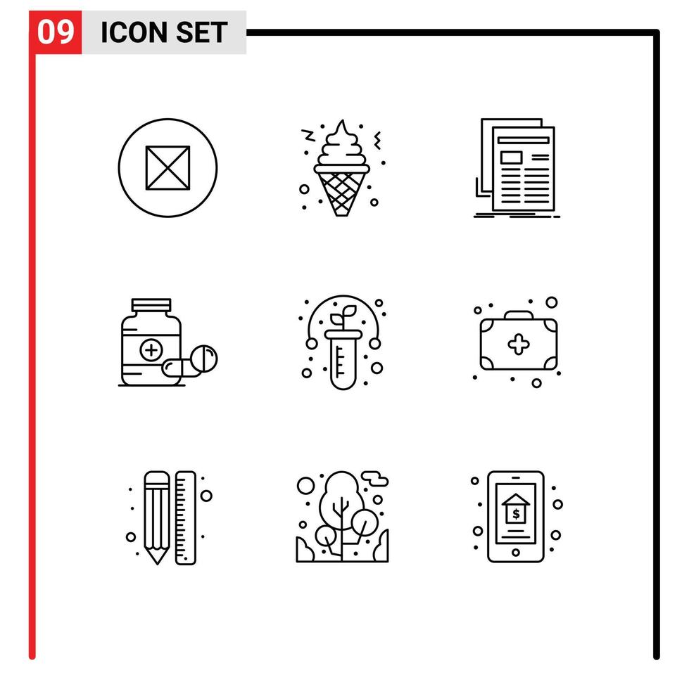 9 Thematic Vector Outlines and Editable Symbols of gmo drugs media capsule medicine Editable Vector Design Elements