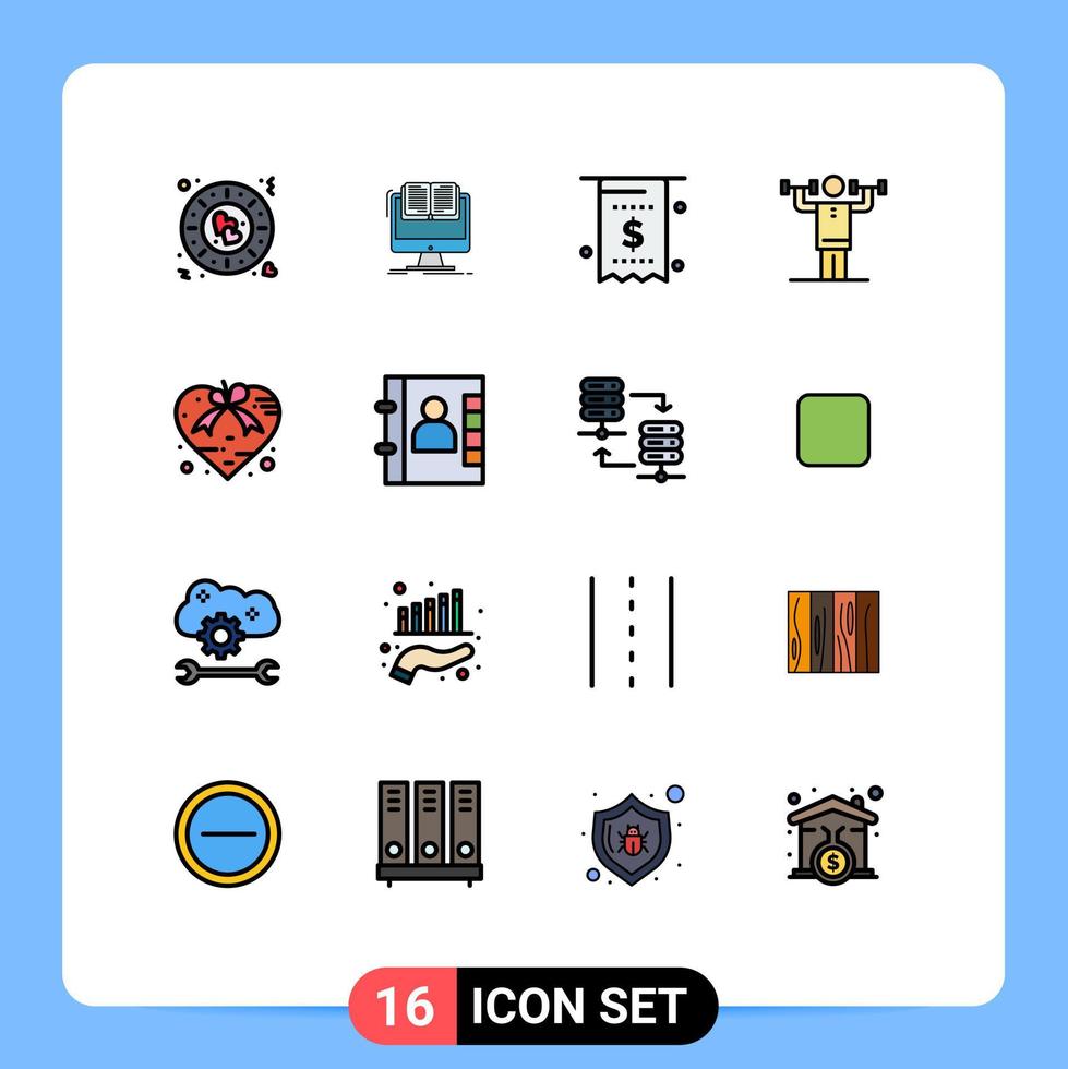 16 Creative Icons Modern Signs and Symbols of physical discipline book activity money Editable Creative Vector Design Elements