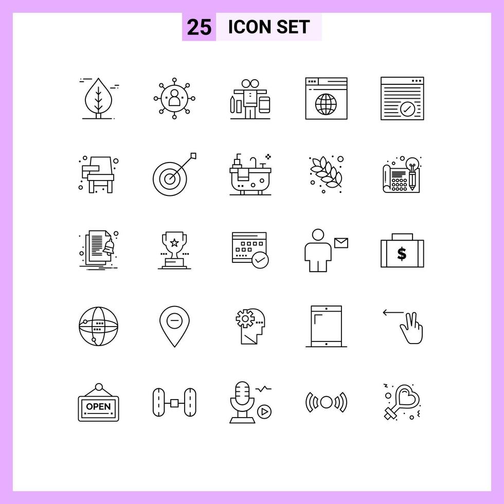 25 Line concept for Websites Mobile and Apps internet web balance server internet Editable Vector Design Elements