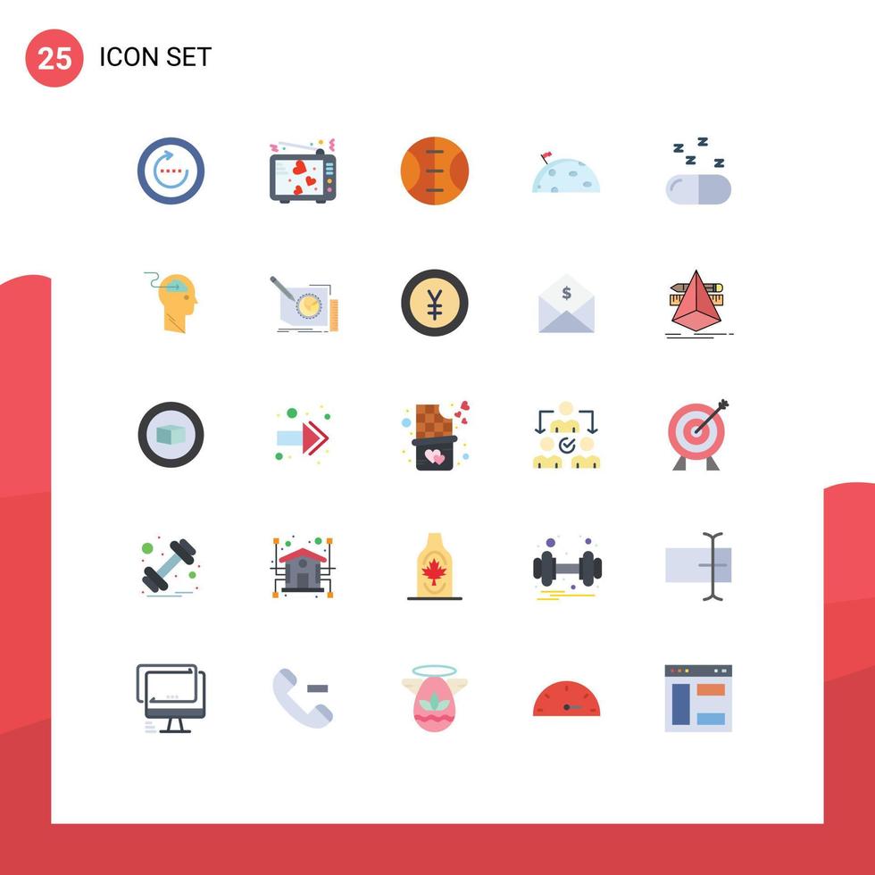 Universal Icon Symbols Group of 25 Modern Flat Colors of drug flag tv moon planet Editable Vector Design Elements