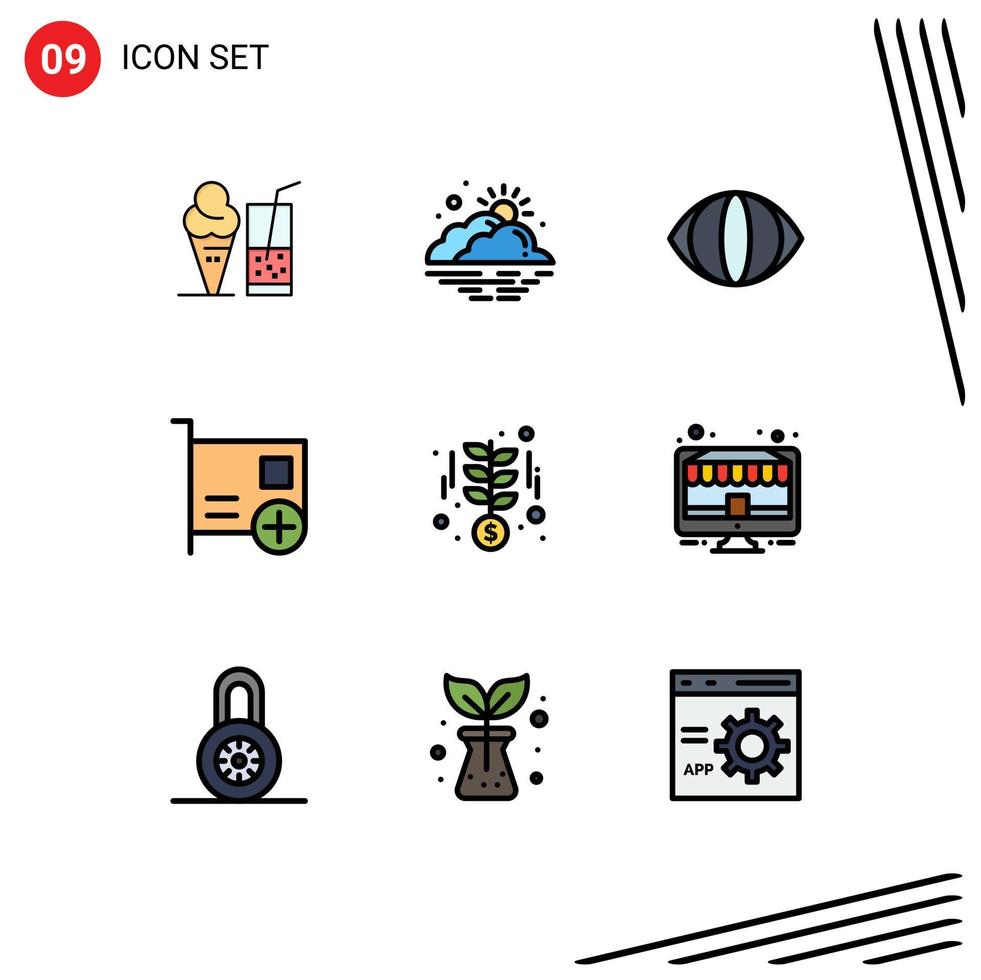 9 Creative Icons Modern Signs and Symbols of growth devices weather computers add Editable Vector Design Elements