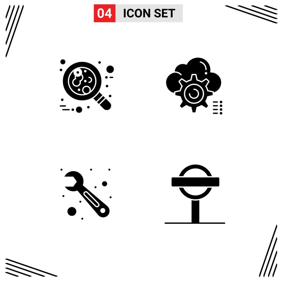 4 iconos creativos signos y símbolos modernos de sangre configuran la herramienta de configuración de leucemia elementos de diseño vectorial editables vector