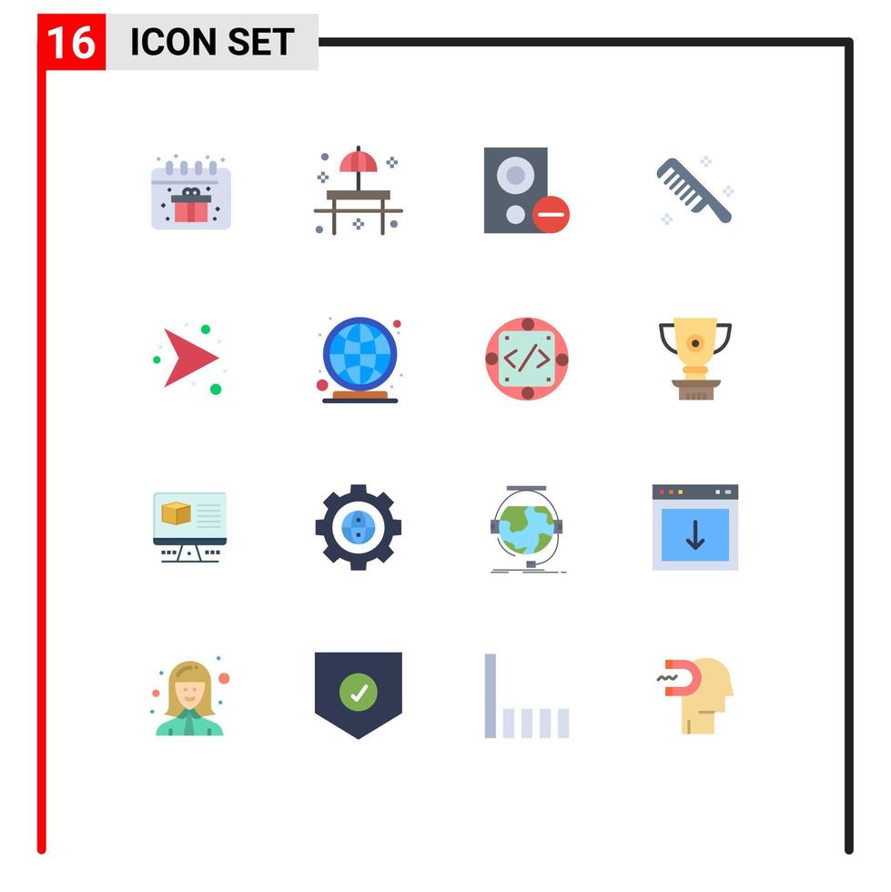 16 Creative Icons Modern Signs and Symbols of arrows cosmetic computers comb remove Editable Pack of Creative Vector Design Elements