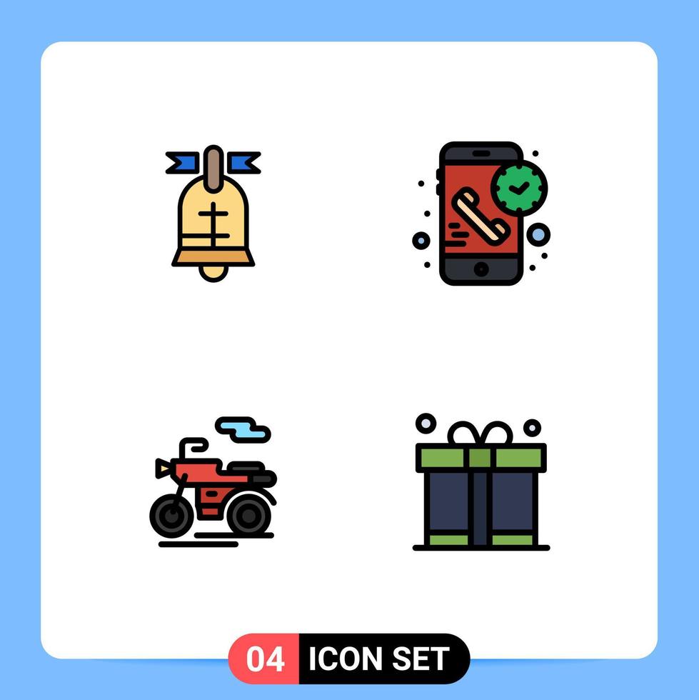 Stock Vector Icon Pack of 4 Line Signs and Symbols for ball motor usa phone transport Editable Vector Design Elements
