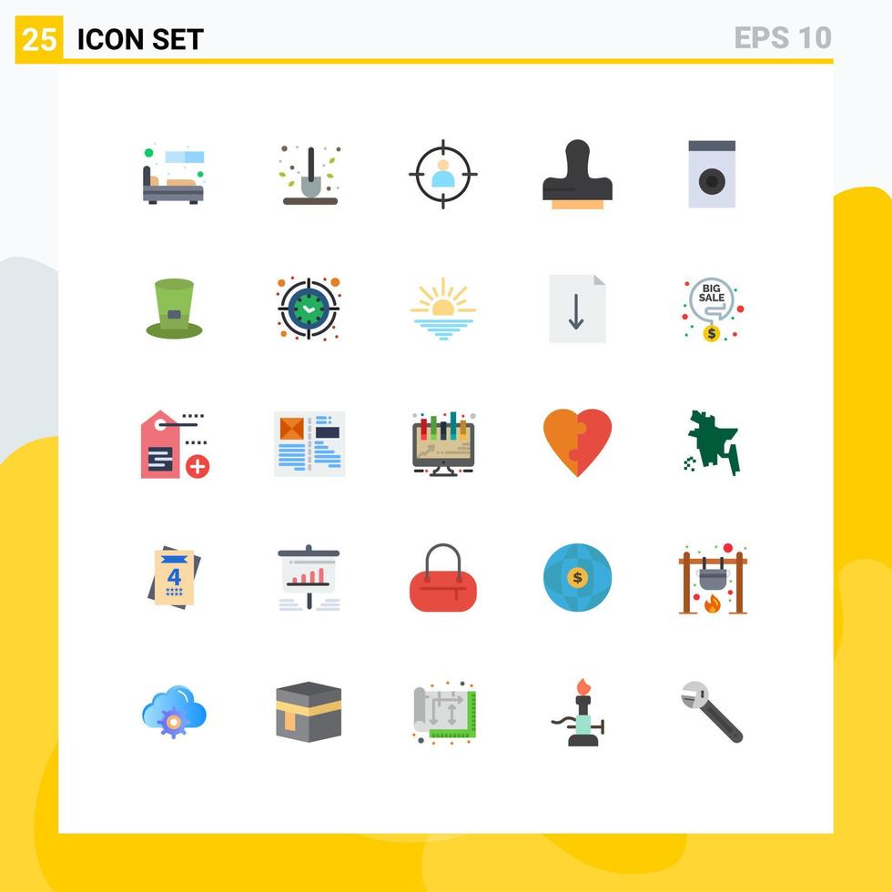 Stock Vector Icon Pack of 25 Line Signs and Symbols for appliances press shovel clone target Editable Vector Design Elements