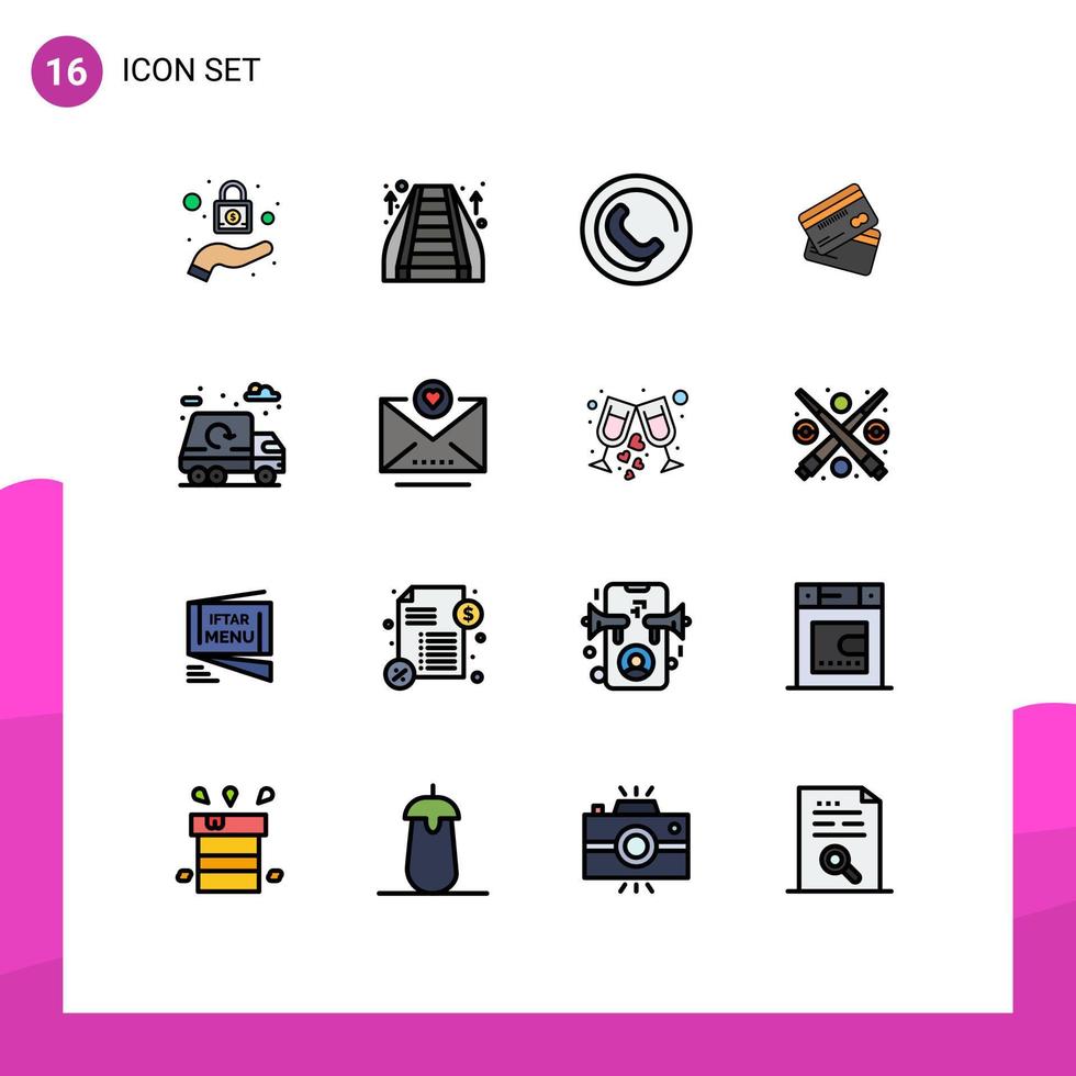 16 Creative Icons Modern Signs and Symbols of city money phone finance cards Editable Creative Vector Design Elements