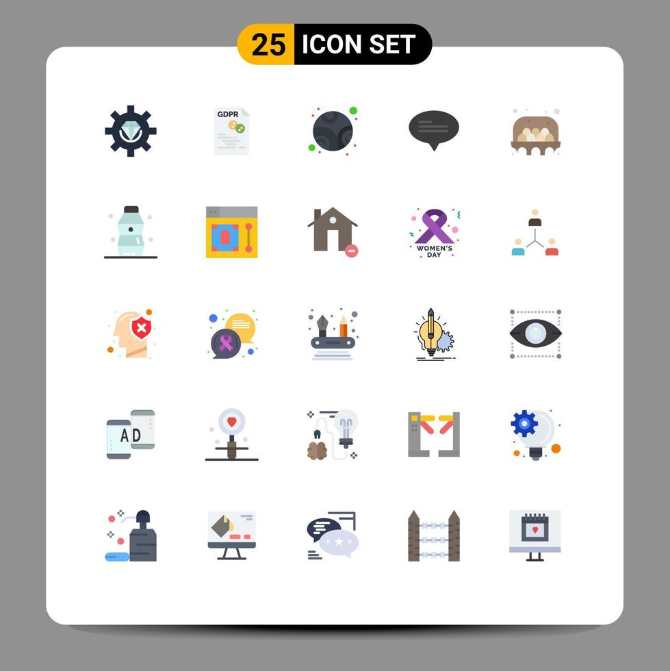 paquete de iconos de vector de stock de 25 signos y símbolos de línea para mensajes de huevo gdpr espacio de conversación elementos de diseño de vector editables