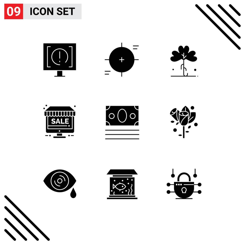 Editable Vector Line Pack of 9 Simple Solid Glyphs of sale monitor scope plant ireland Editable Vector Design Elements