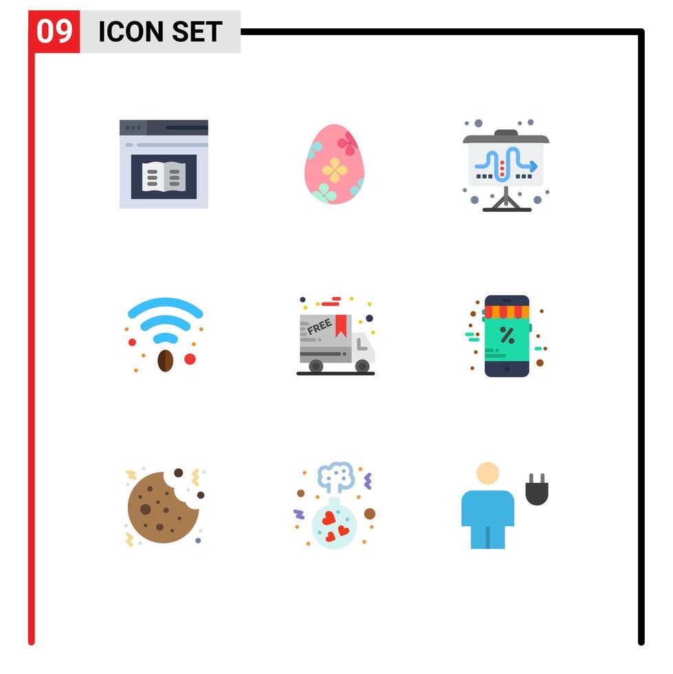 9 iconos creativos signos y símbolos modernos de viernes negro café huevo de pascua café estrategia elementos de diseño vectorial editables vector