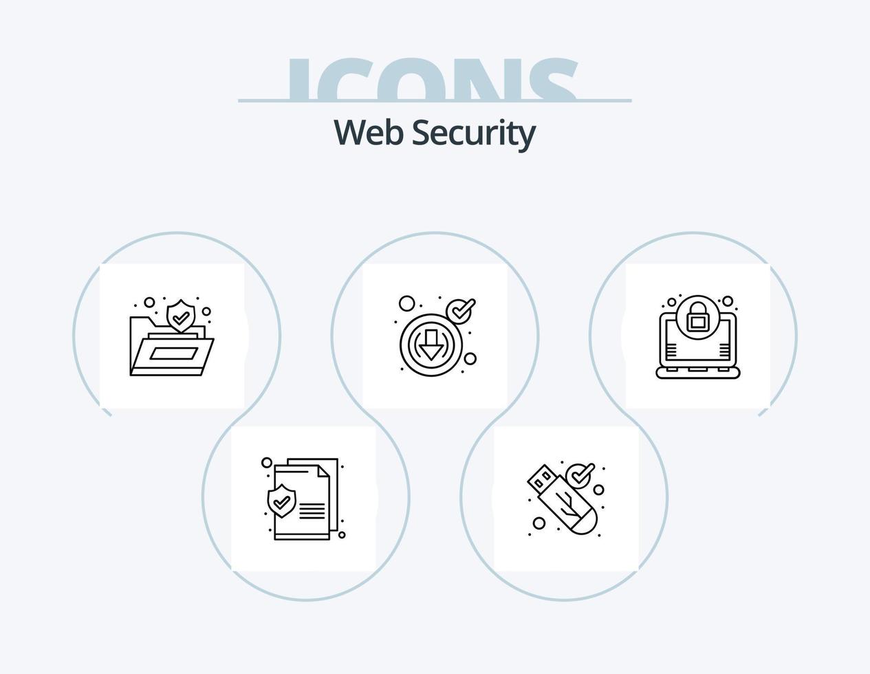 Web Security Line Icon Pack 5 Icon Design. security. protect. cloud. failed. security vector