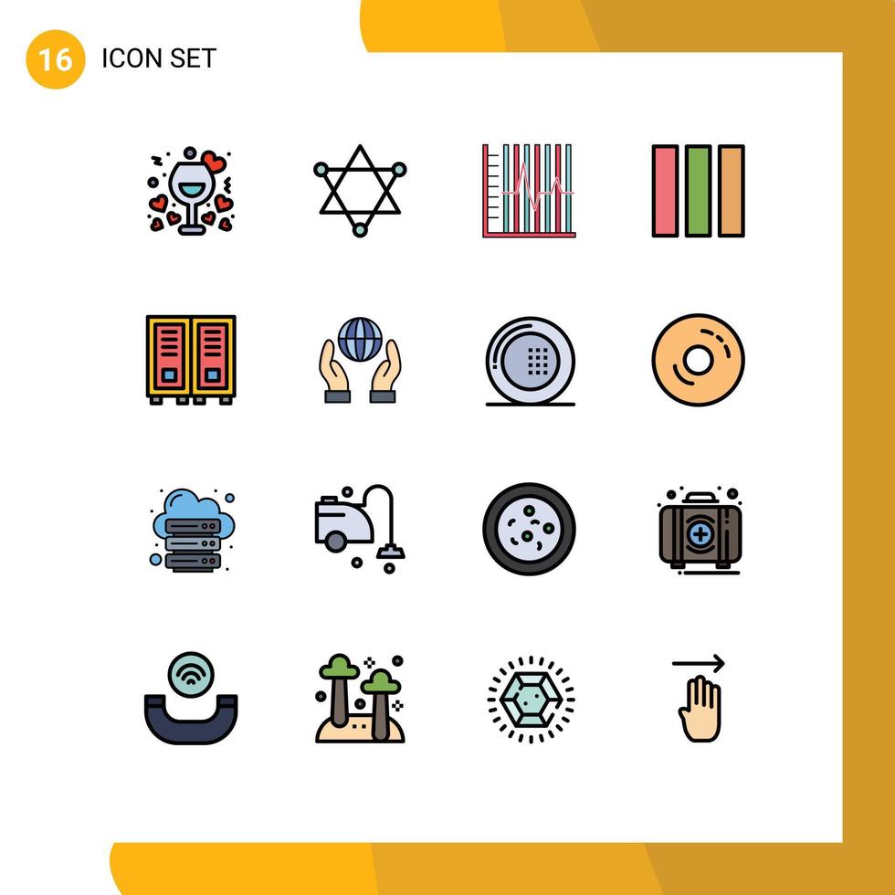 Set of 16 Modern UI Icons Symbols Signs for library web design progress layout recovery Editable Creative Vector Design Elements