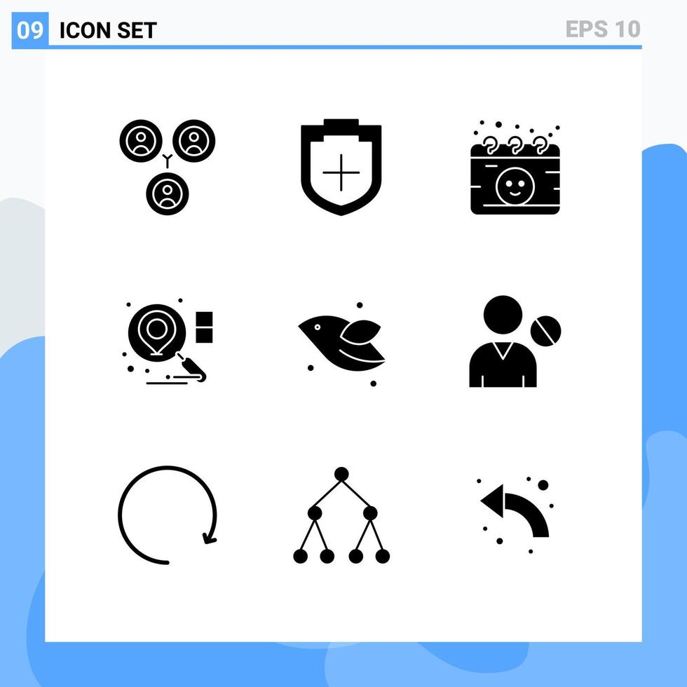 9 Solid Glyph concept for Websites Mobile and Apps spring bird gynecology animal search Editable Vector Design Elements