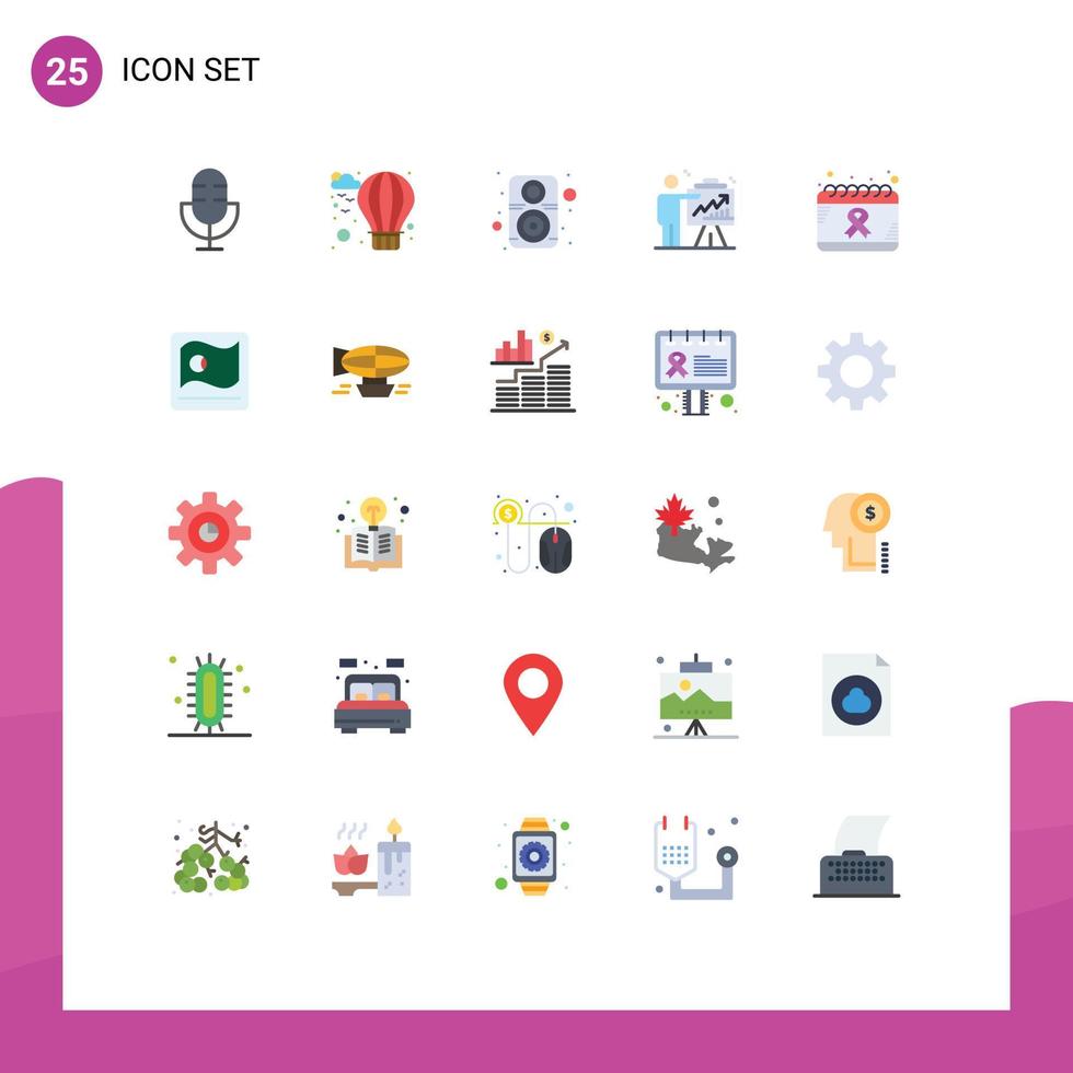Set of 25 Commercial Flat Colors pack for calendar efforts computer chart arrow Editable Vector Design Elements
