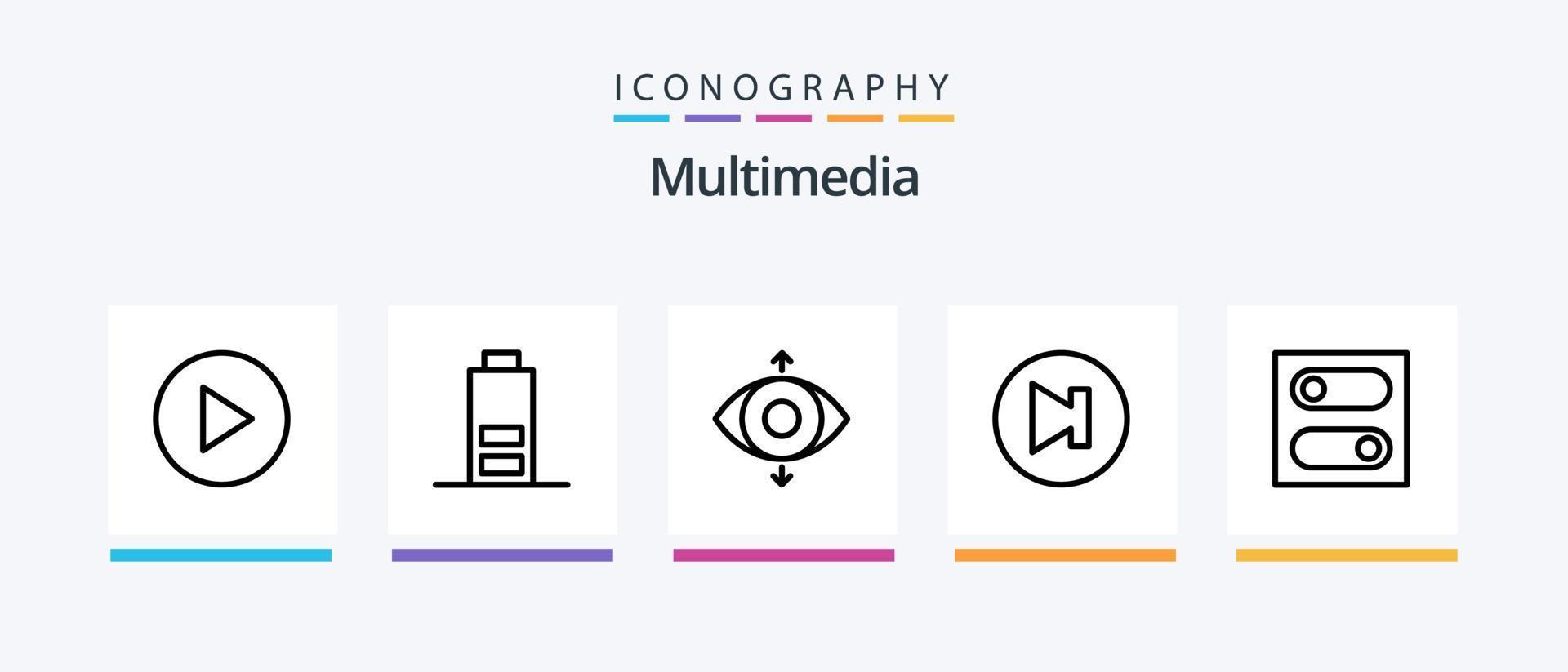 Multimedia Line 5 Icon Pack Including . install. multimedia. Creative Icons Design vector