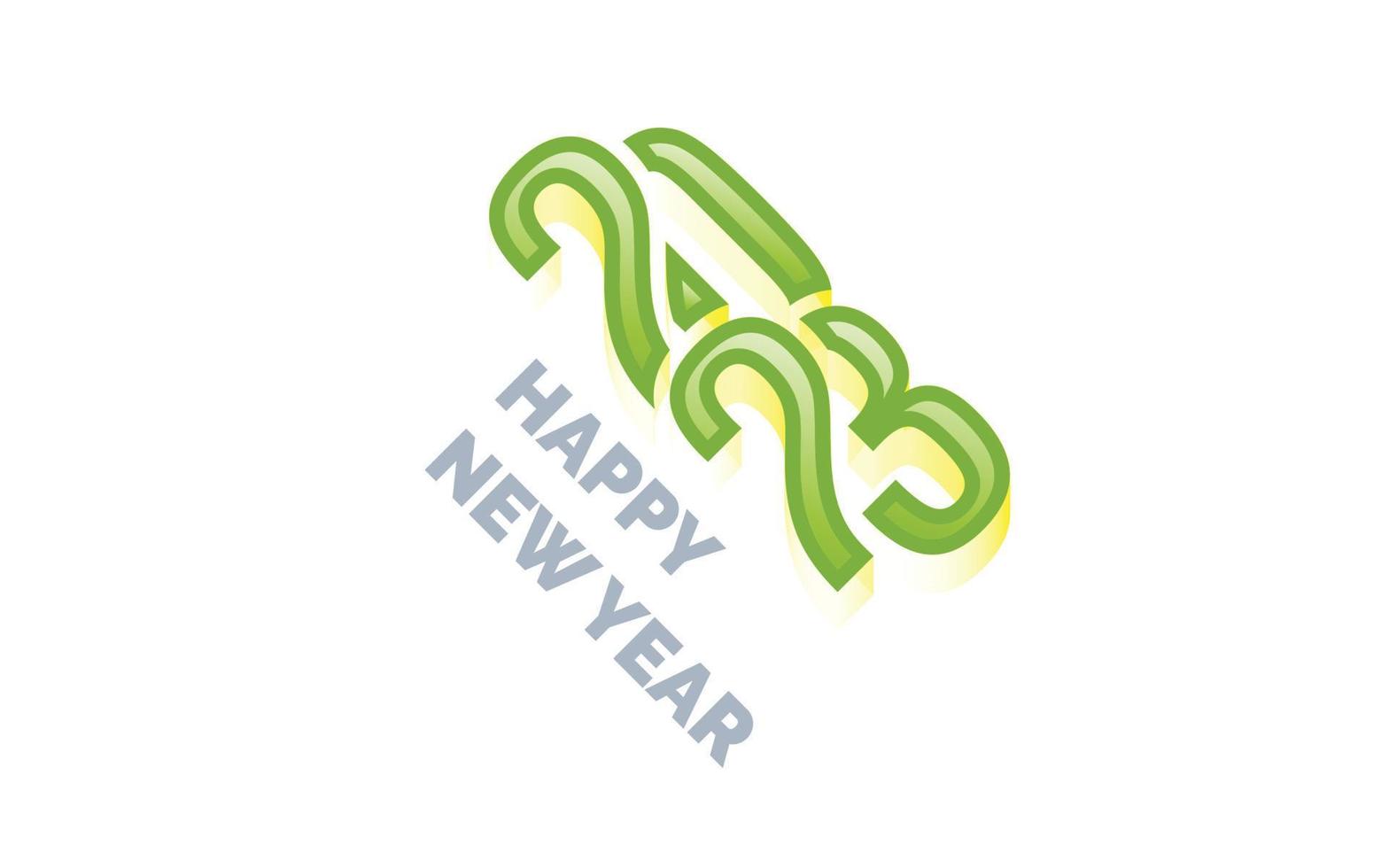 Happy new year 2023 White background Text logo design vector