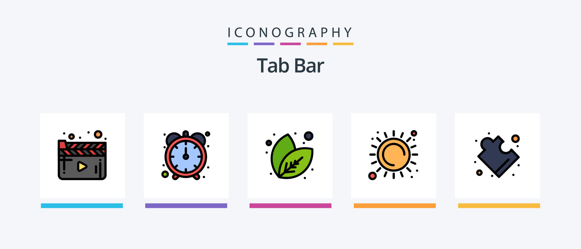 Tab Bar Line Filled 5 Icon Pack Including . pin. ball. map. wish list