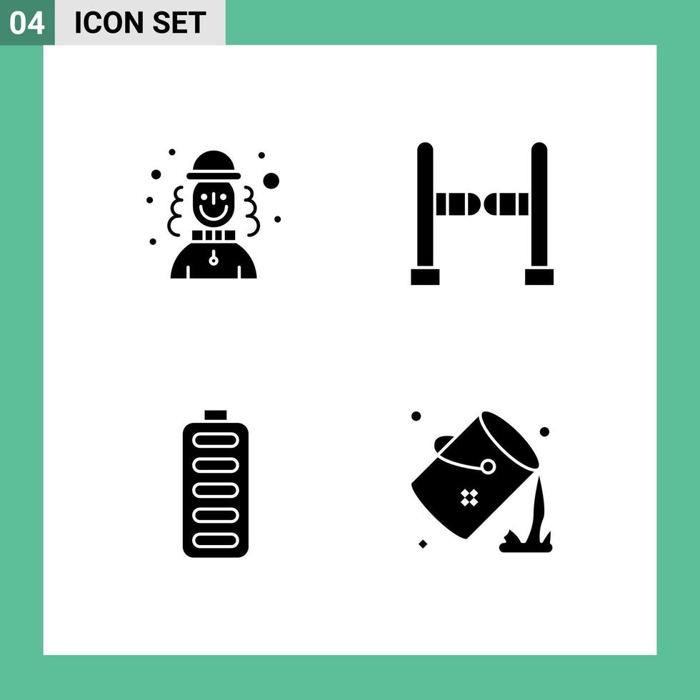 Modern Set of Solid Glyphs and symbols such as harlequin charging hat swing bucket Editable Vector Design Elements
