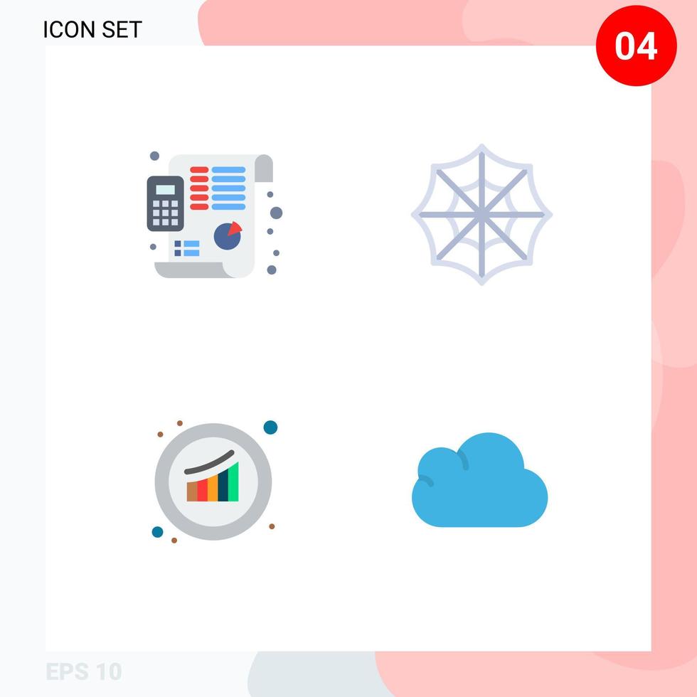 4 Universal Flat Icons Set for Web and Mobile Applications plan marketing planning web statistics Editable Vector Design Elements