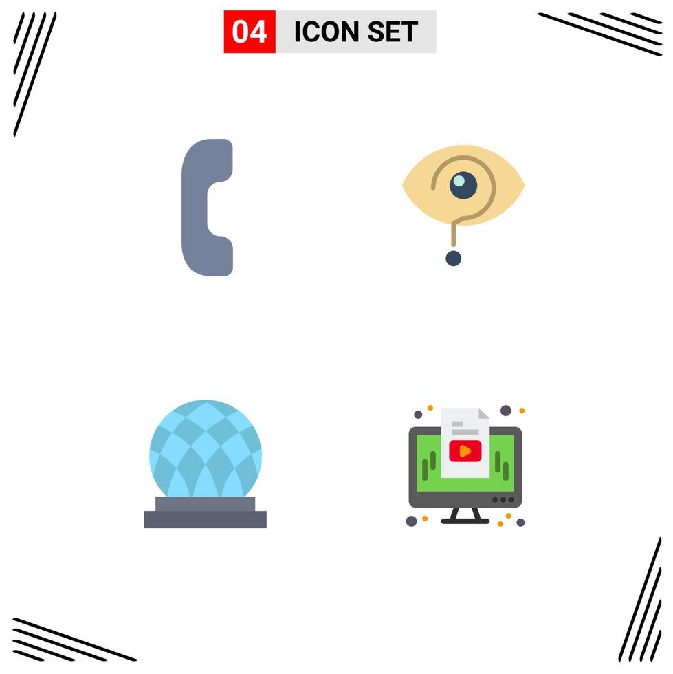 Set of 4 Modern UI Icons Symbols Signs for answer canada curious knowledge dome Editable Vector Design Elements