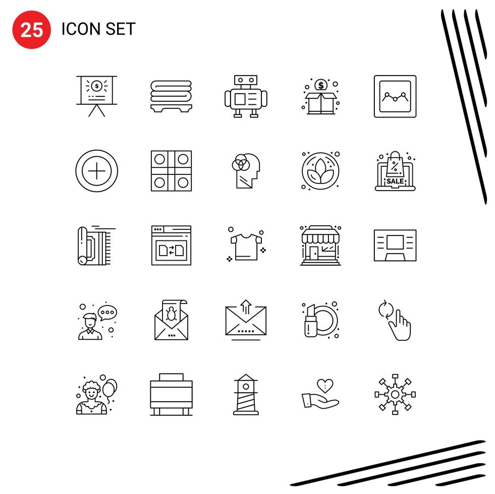 25 Line concept for Websites Mobile and Apps money graph toy chart money Editable Vector Design Elements