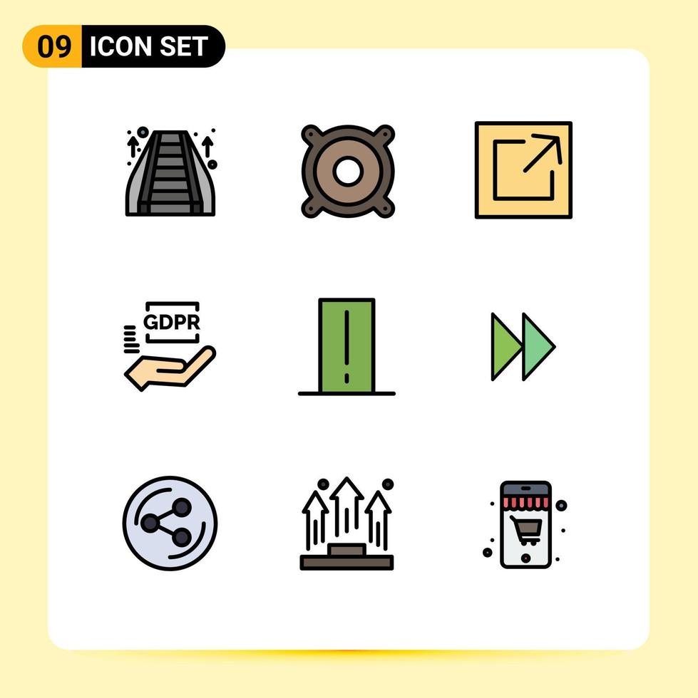 9 Creative Icons Modern Signs and Symbols of gadget device link biology meter hand Editable Vector Design Elements