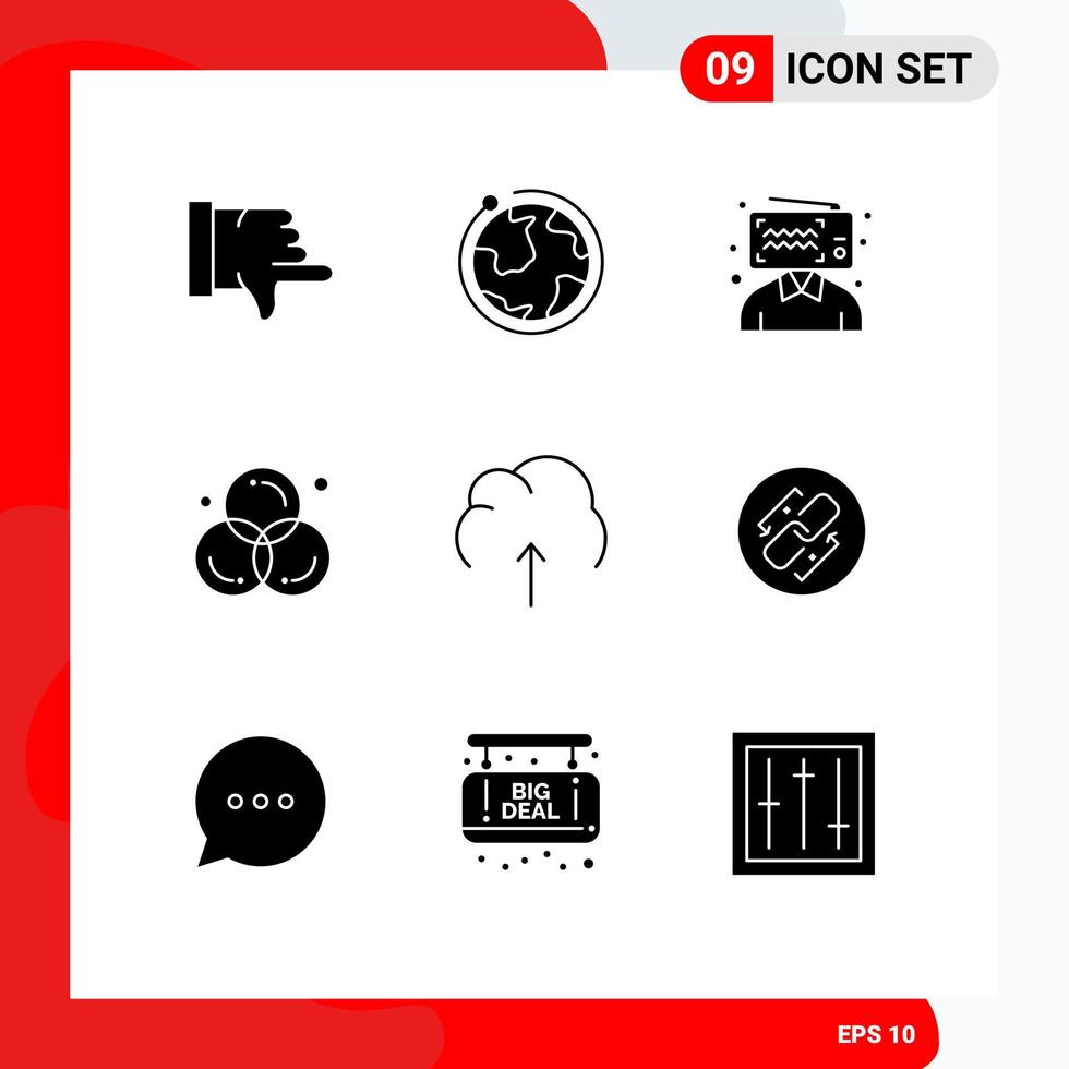 9 Solid Glyph concept for Websites Mobile and Apps data graphic blogging design circle Editable Vector Design Elements