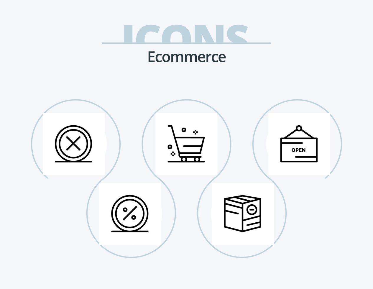 Ecommerce Line Icon Pack 5 Icon Design. open. board. menu. no. e vector