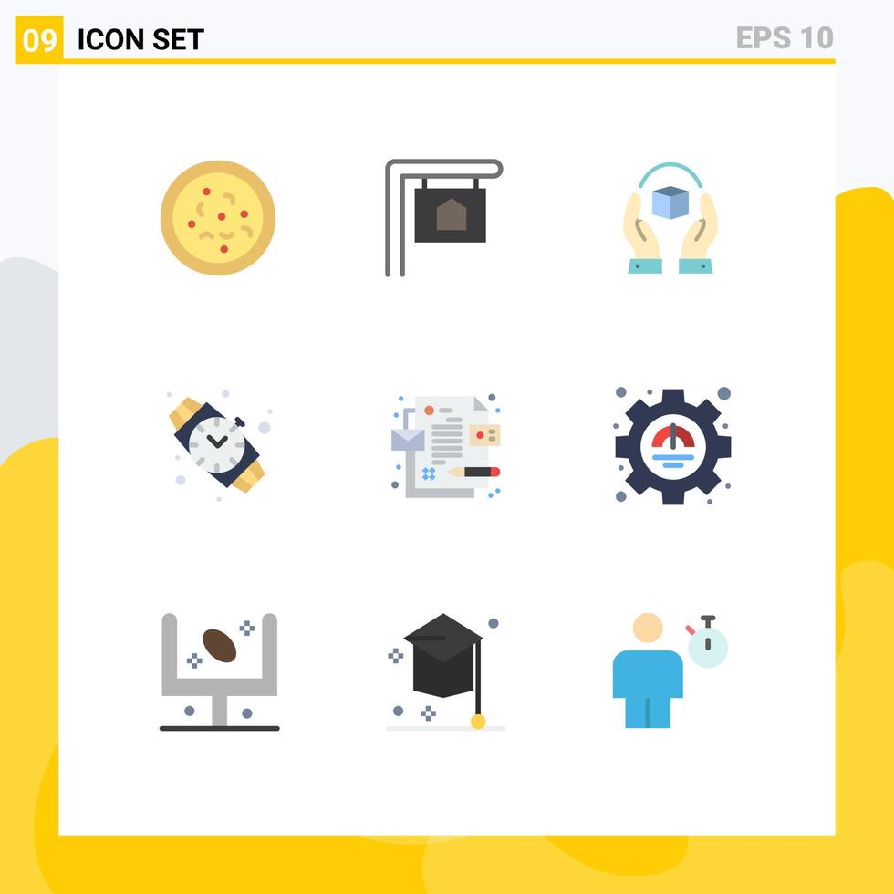 9 Creative Icons Modern Signs and Symbols of efficiency design handle corporate watch Editable Vector Design Elements