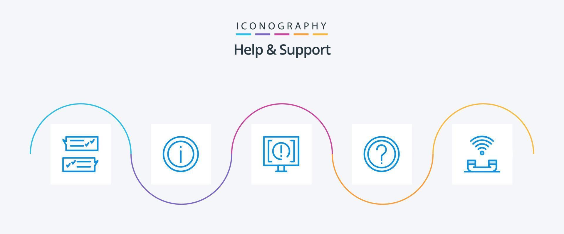 Help And Support Blue 5 Icon Pack Including help. customer. sign. support. help vector