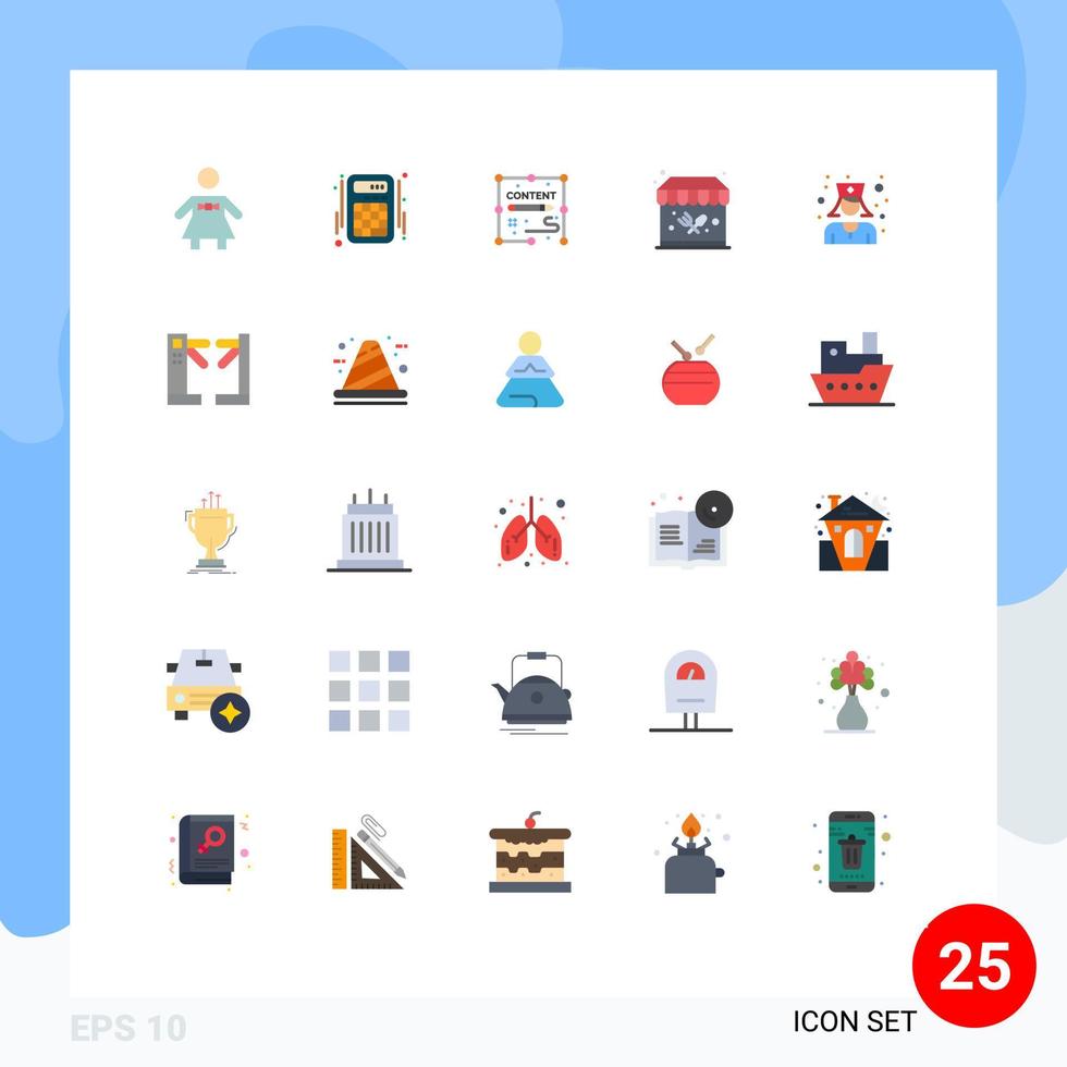 Set of 25 Modern UI Icons Symbols Signs for access nurse documents doctor park Editable Vector Design Elements