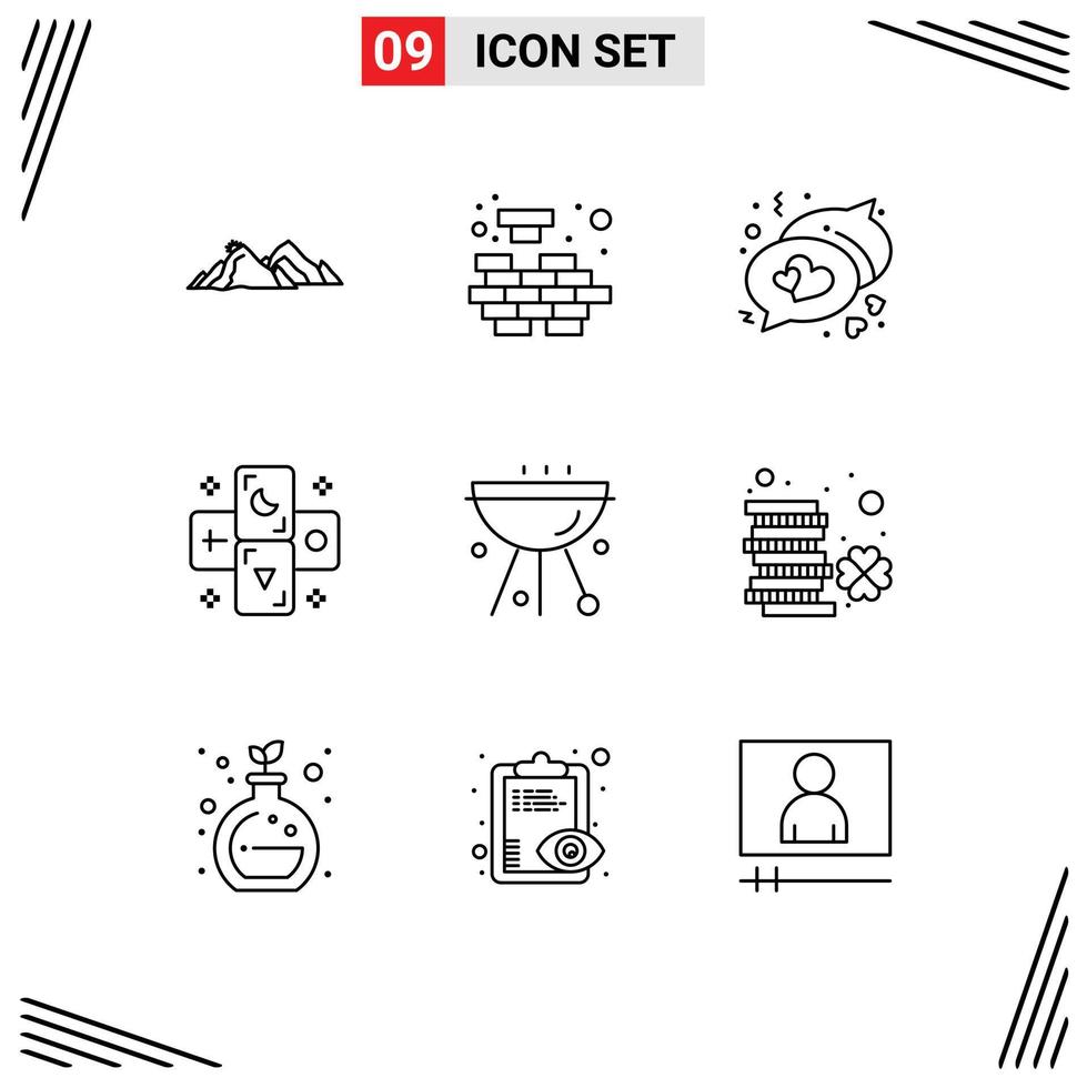 9 Thematic Vector Outlines and Editable Symbols of bbq zodiac solving tarot astrology Editable Vector Design Elements