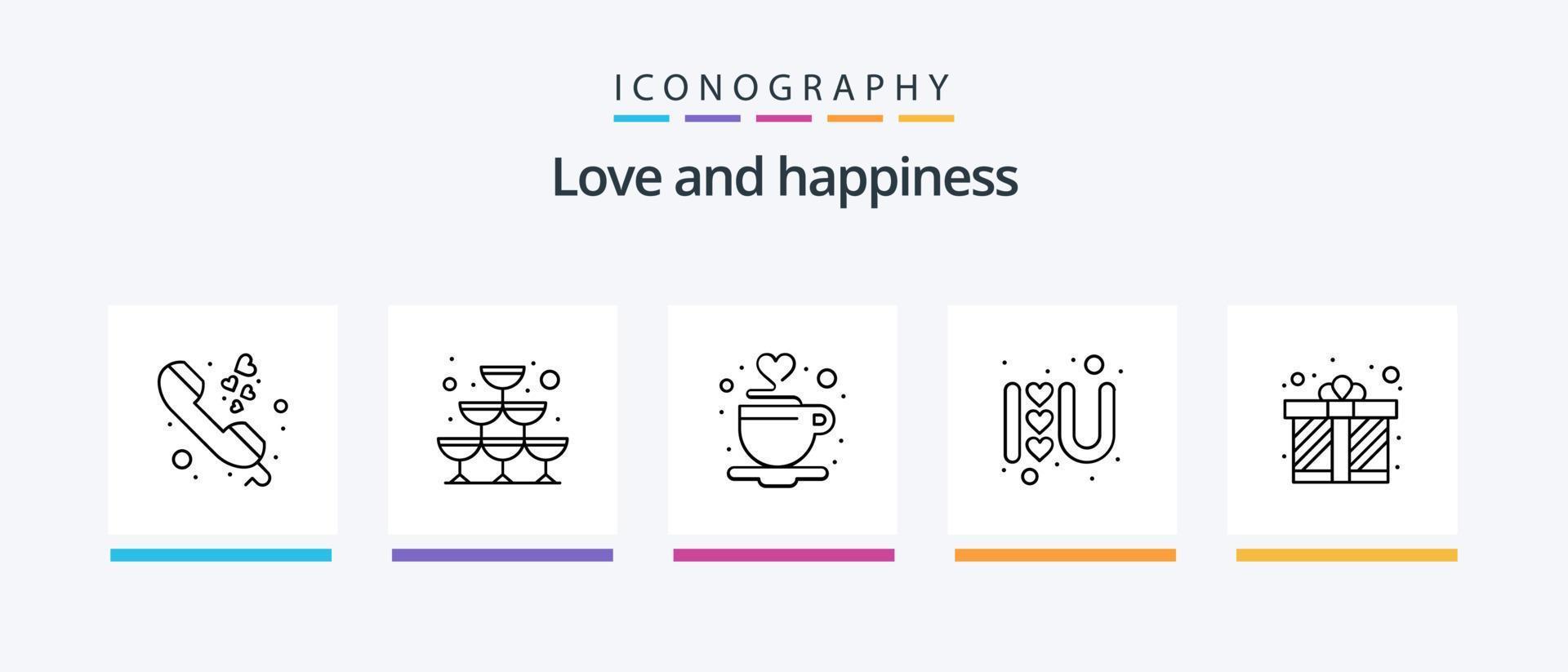 Love Line 5 Icon Pack Including rose. flower. love. party. sparkling. Creative Icons Design vector