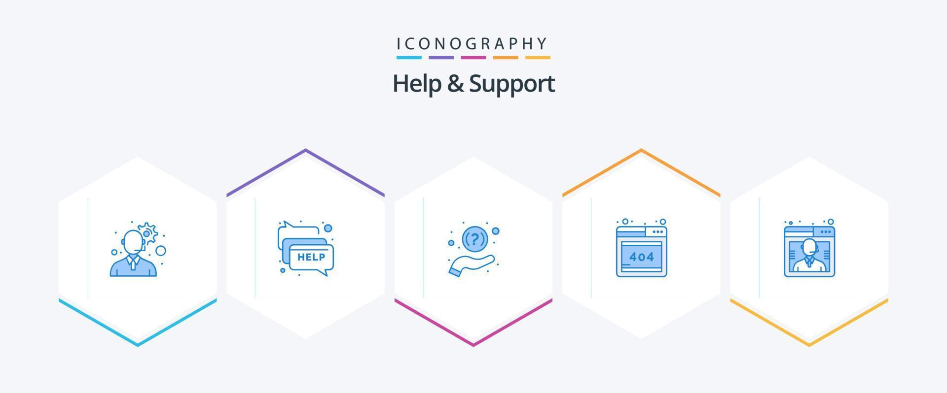 Help And Support 25 Blue icon pack including support. customer. help. business. error vector