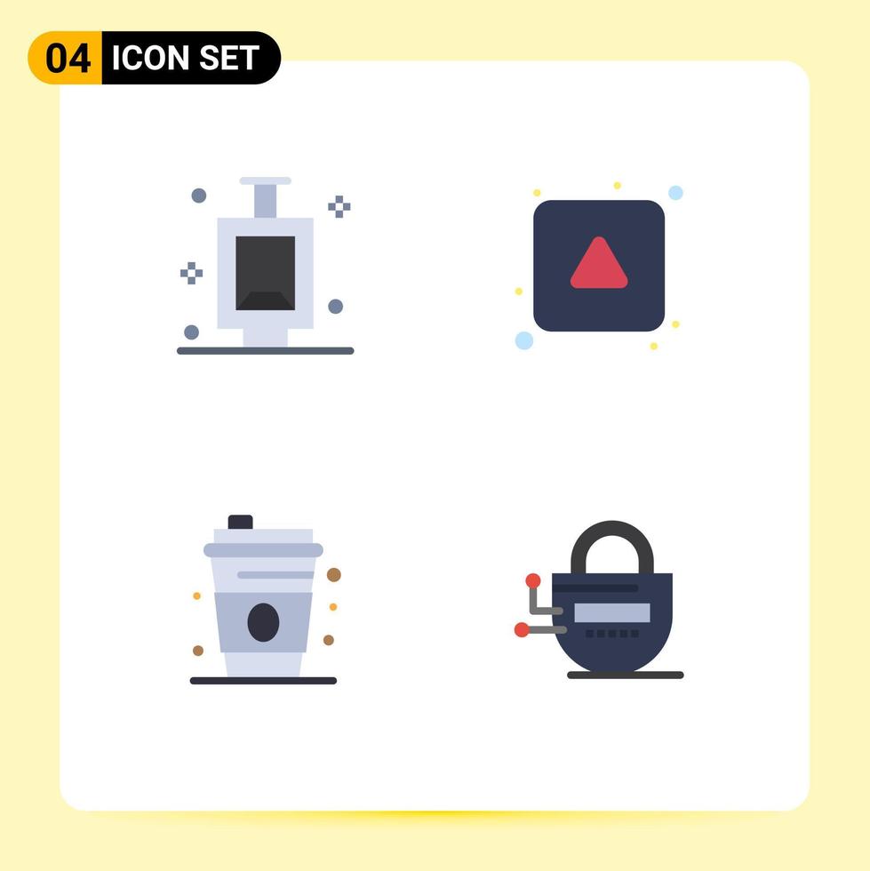 Universal Icon Symbols Group of 4 Modern Flat Icons of urinal canada align up locked Editable Vector Design Elements