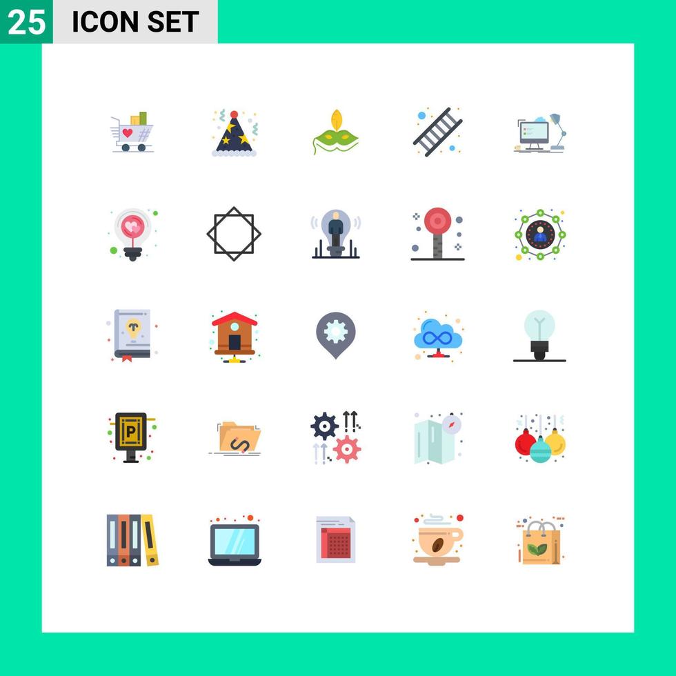 25 Creative Icons Modern Signs and Symbols of workstation up mask success career Editable Vector Design Elements